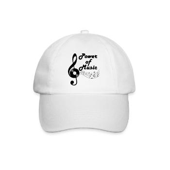 Violinschlüssel und Musik - Baseballkappe - Weiß/Weiß - Vorne