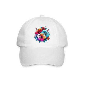 Hibiskusblüten - Baseballkappe - Weiß/Weiß - Vorne