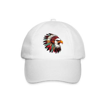 Indianer Adler Amerikanische Rothaut - Baseballkappe - Weiß/Weiß - Vorne