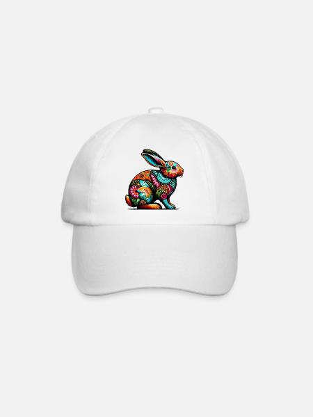 Kaninchen - Baseballkappe - Weiß/Weiß