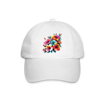 Hibiskusblüten - Baseballkappe - Weiß/Weiß - Vorne