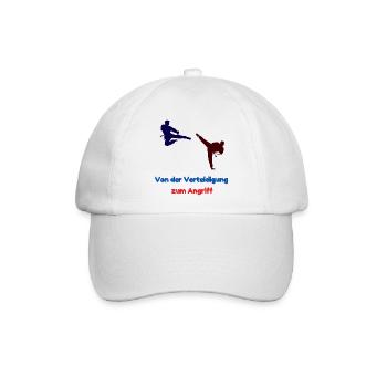 Von der Verteidigung zum Angriff - Baseballkappe - Weiß/Weiß - Vorne