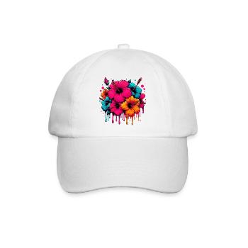 Hibiskusblüten - Baseballkappe - Weiß/Weiß - Vorne
