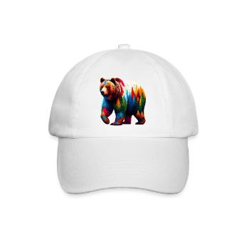 Bär - Baseballkappe - Weiß/Weiß - Vorne