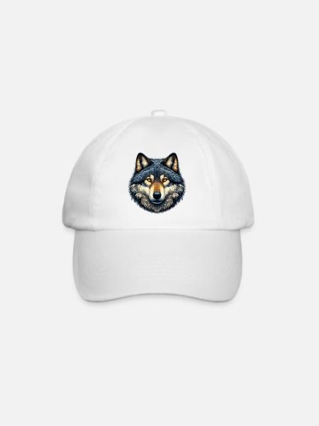 Wolf - Baseballkappe - Weiß/Weiß