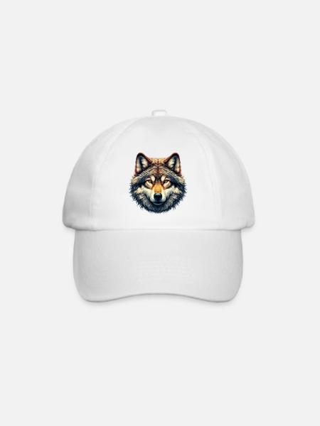 Wolf - Baseballkappe - Weiß/Weiß