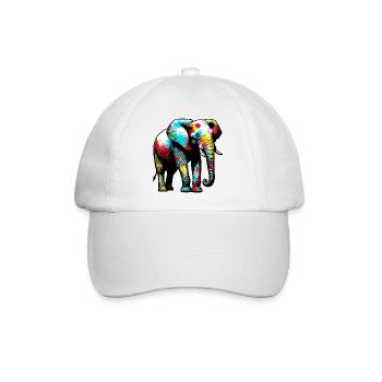 Elefant - Baseballkappe - Weiß/Weiß - Vorne