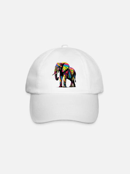 Elefant - Baseballkappe - Weiß/Weiß