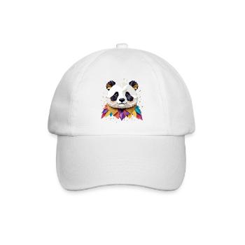 Panda Verspielt Entzückend Spaß Tier Farbe Geometrisch - Baseballkappe - Weiß/Weiß - Vorne