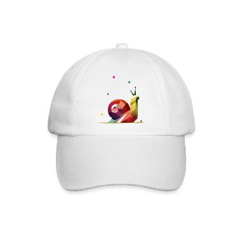 farbenfrohe Schnecke im geometrischen Design - Baseballkappe - Weiß/Weiß - Vorne