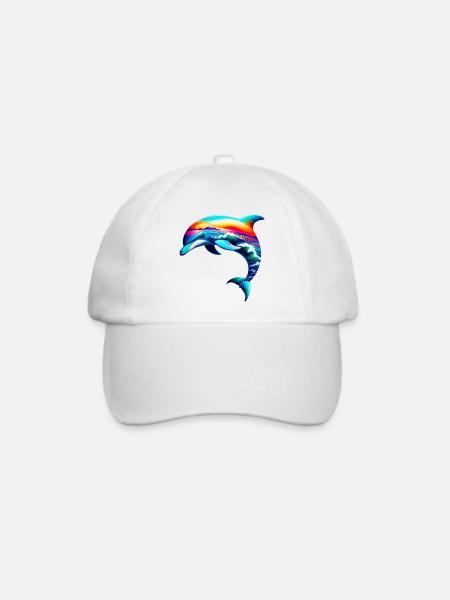 Delfin - Baseballkappe - Weiß/Weiß