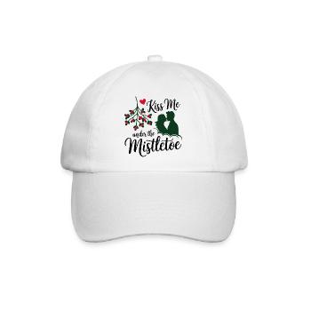 Küss mich unter dem Mistelzweig - Baseballkappe - Weiß/Weiß - Vorne
