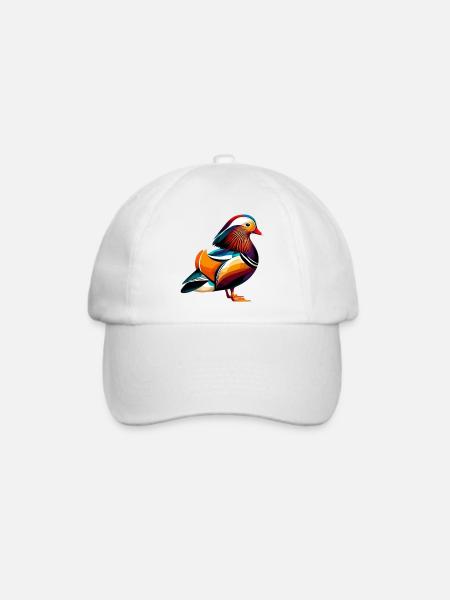 Mandarinente - Baseballkappe - Weiß/Weiß