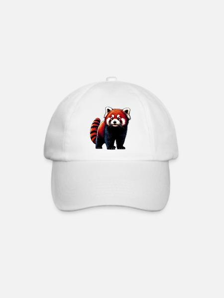 Kleiner Panda - Baseballkappe - Weiß/Weiß