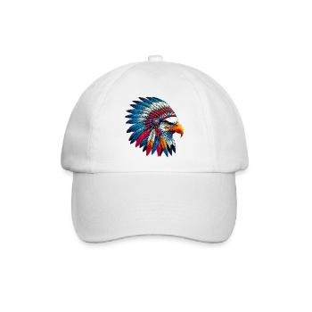 Amerikanischer Indianer Adler Amerikanische Rothaut - Baseballkappe - Weiß/Weiß - Vorne