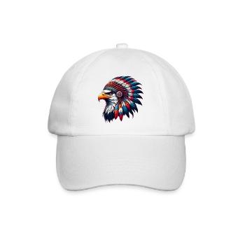 Amerikanischer Indianer Adler Amerikanische Rothaut - Baseballkappe - Weiß/Weiß - Vorne