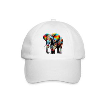 Elefant - Baseballkappe - Weiß/Weiß - Vorne