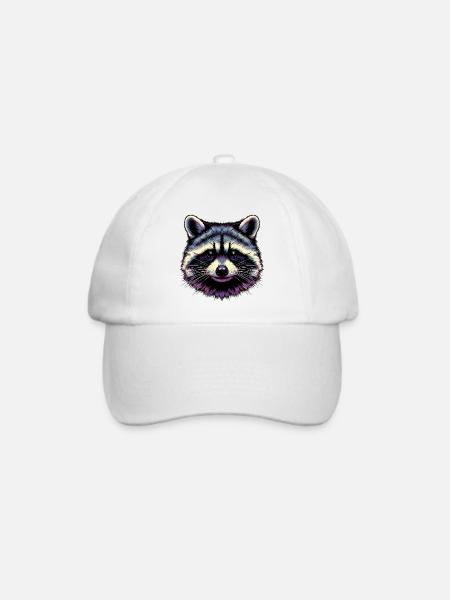 Waschbär - Baseballkappe - Weiß/Weiß
