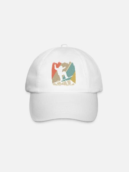 Alpiner Retro-Snowboarder - Baseballkappe - Weiß/Weiß