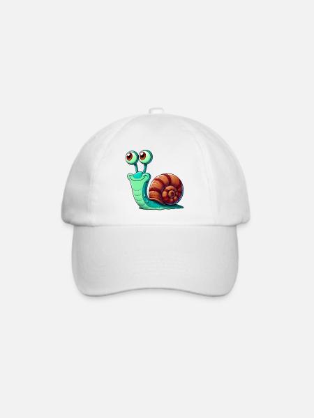 Schnecke - Baseballkappe - Weiß/Weiß