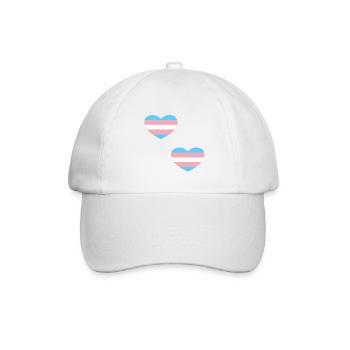 Trans Flagge Herzen - Baseballkappe - Weiß/Weiß - Vorne