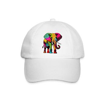 Elefant - Baseballkappe - Weiß/Weiß - Vorne