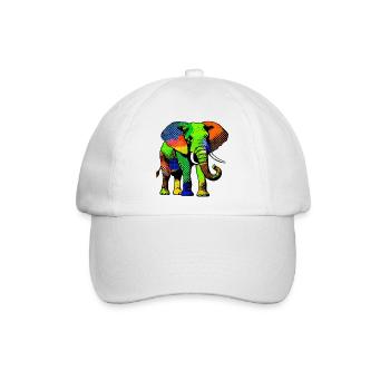Elefant - Baseballkappe - Weiß/Weiß - Vorne