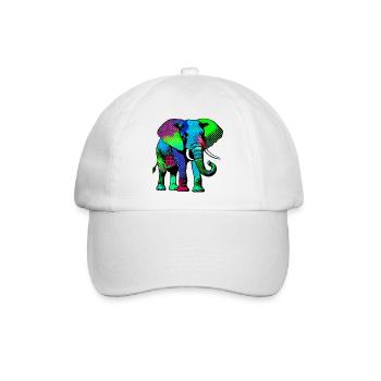 Elefant - Baseballkappe - Weiß/Weiß - Vorne