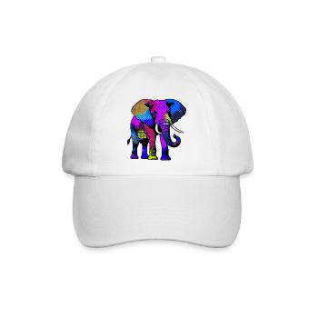 Elefant - Baseballkappe - Weiß/Weiß - Vorne