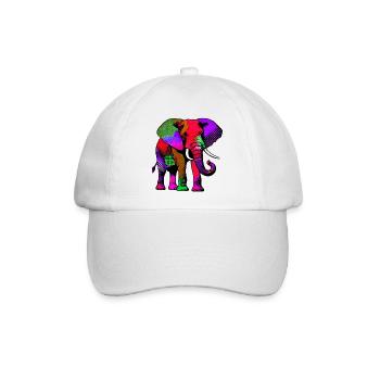 Elefant - Baseballkappe - Weiß/Weiß - Vorne