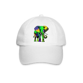 Elefant - Baseballkappe - Weiß/Weiß - Vorne