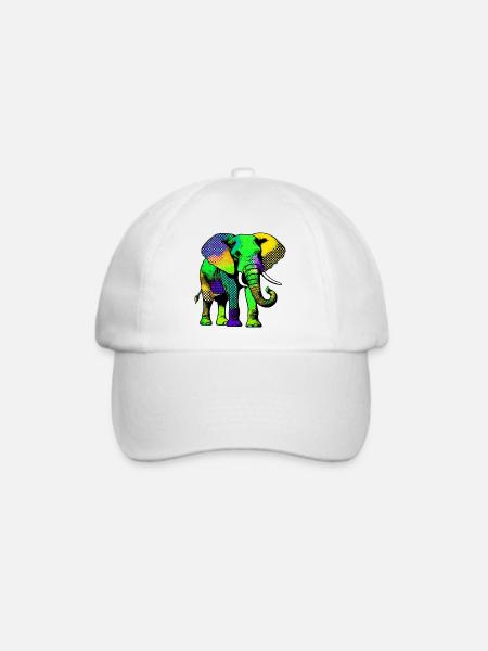 Elefant - Baseballkappe - Weiß/Weiß