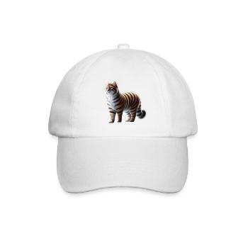 Tiger Katze - Baseballkappe - Weiß/Weiß - Vorne