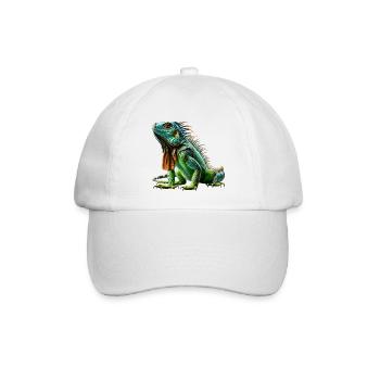Grüner Leguan Iguana - Baseballkappe - Weiß/Weiß - Vorne