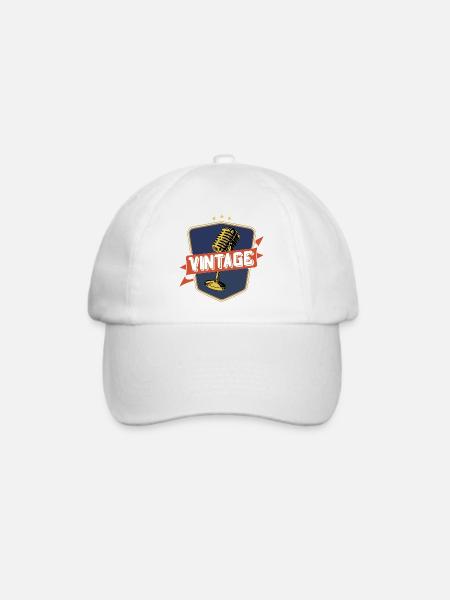 Weinlese - Baseballkappe - Weiß/Weiß