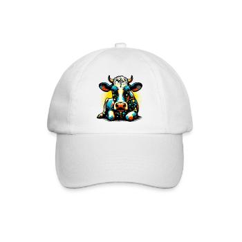 Kuh - Baseballkappe - Weiß/Weiß - Vorne