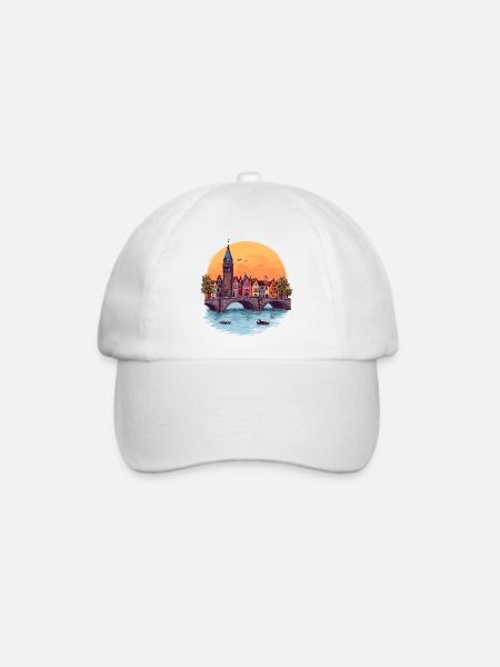 Amsterdam Skyline -  - Baseballkappe - Weiß/Weiß