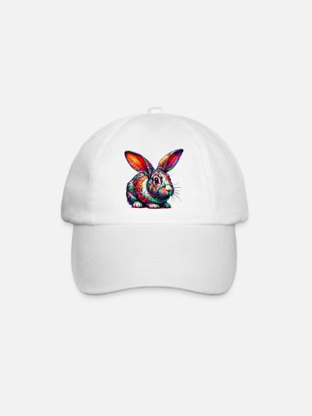 Kaninchen - Baseballkappe - Weiß/Weiß