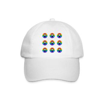 Feministische Ikonen - Regenbogenflagge - Baseballkappe - Weiß/Weiß - Vorne