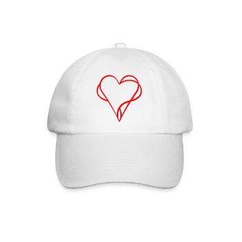Rote Herzen verschlungen - Liebe - Baseballkappe - Weiß/Weiß - Vorne