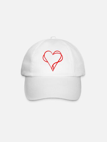 Rote Herzen verschlungen - Liebe - Baseballkappe - Weiß/Weiß