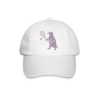 Minimalistischer Pinguin Tennisspieler - Baseballkappe - Weiß/Weiß - Vorne