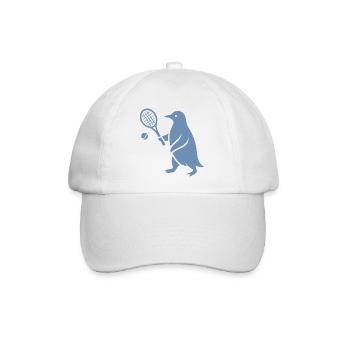 Minimalistischer Pinguin Tennisspieler - Baseballkappe - Weiß/Weiß - Vorne