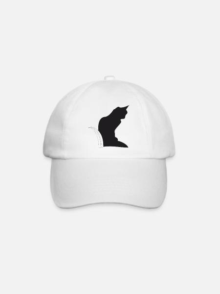Nemo, schwarze Katz im Keller - Baseballkappe - Weiß/Weiß