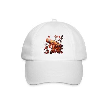 Eleganz in Federn: - Baseballkappe - Weiß/Weiß - Vorne