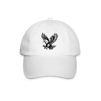 Adler schwarz weiss - Baseballkappe - Weiß/Weiß - Vorne
