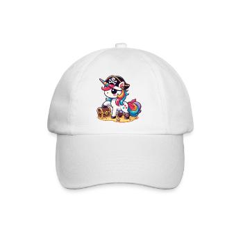Einhorn Pirat Kostüm Halloween - Baseballkappe - Weiß/Weiß - Vorne