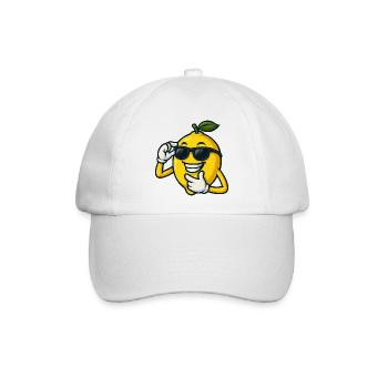 Coole Cartoon Zitrone mit Sonnenbrille Lustig  - Baseballkappe - Weiß/Weiß - Vorne