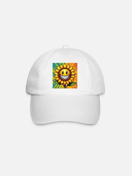 Sonnenblume - Baseballkappe - Weiß/Weiß