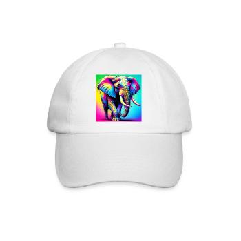 Elefant - Baseballkappe - Weiß/Weiß - Vorne